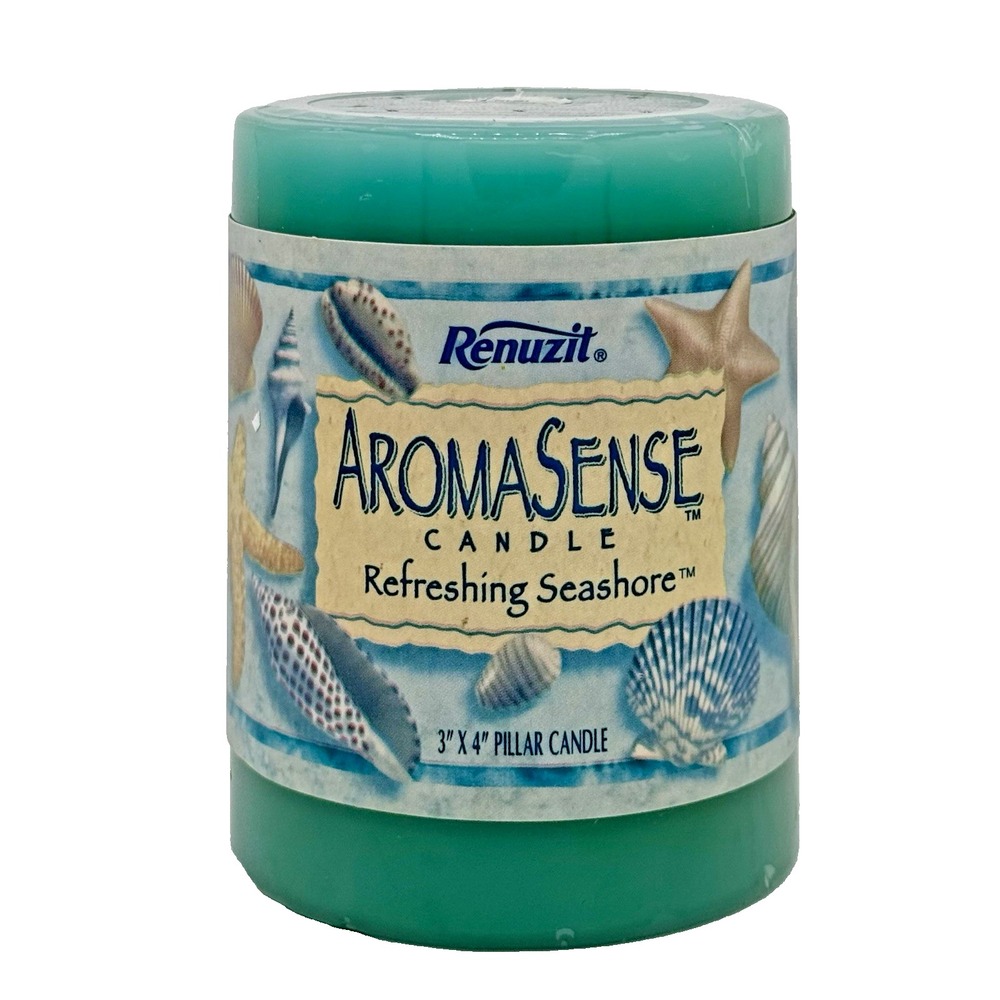 NEW Vtg. Renuzit AromaSense Candle Refreshing Seashore Lasts for 65 Hours